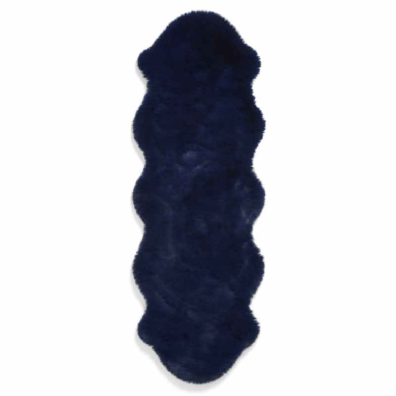 Super Teddy Plain Shaggy Faux Sheepskin Rugs in Navy Blue