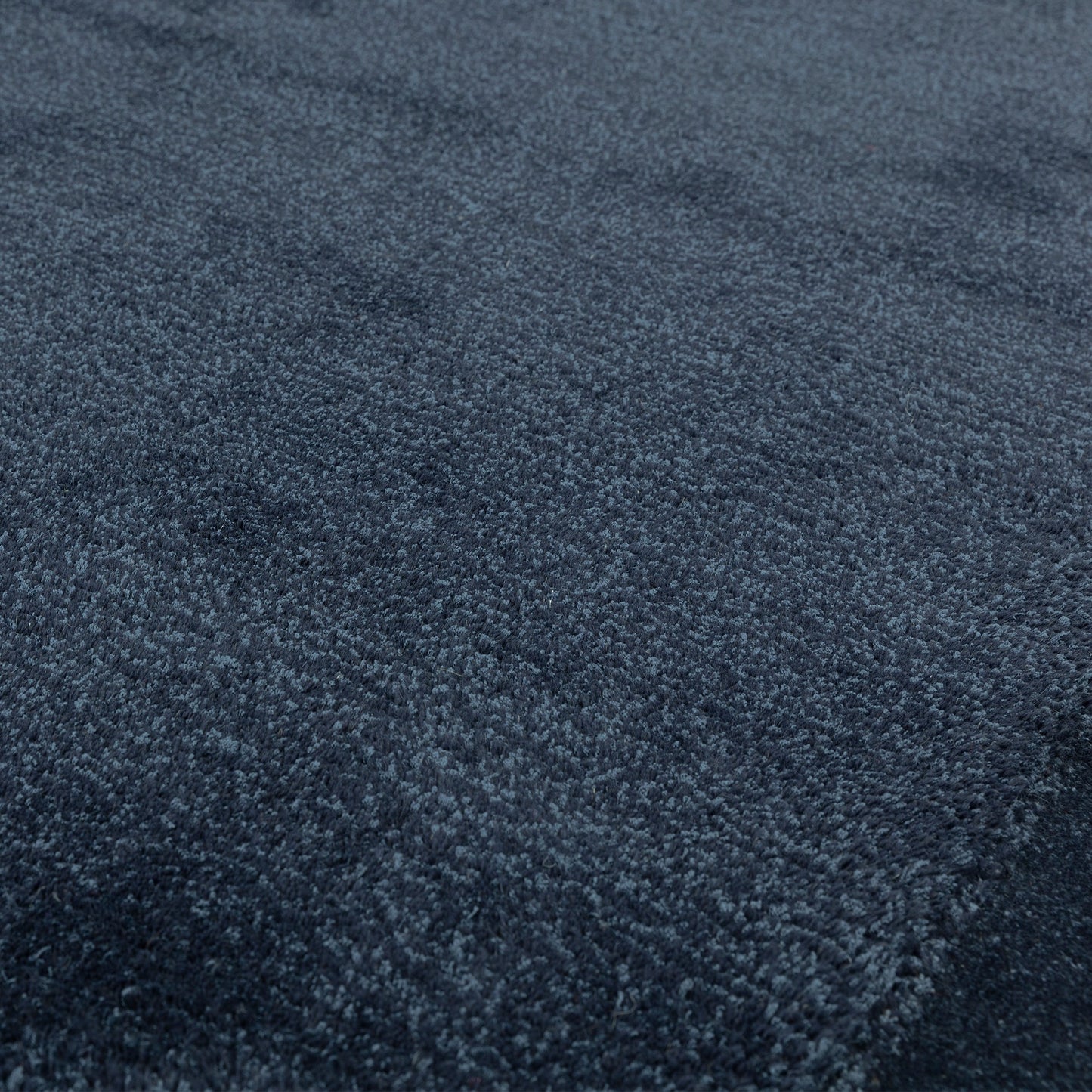 Rise Modern Plain Hand Carved Wool Rugs in Navy Blue