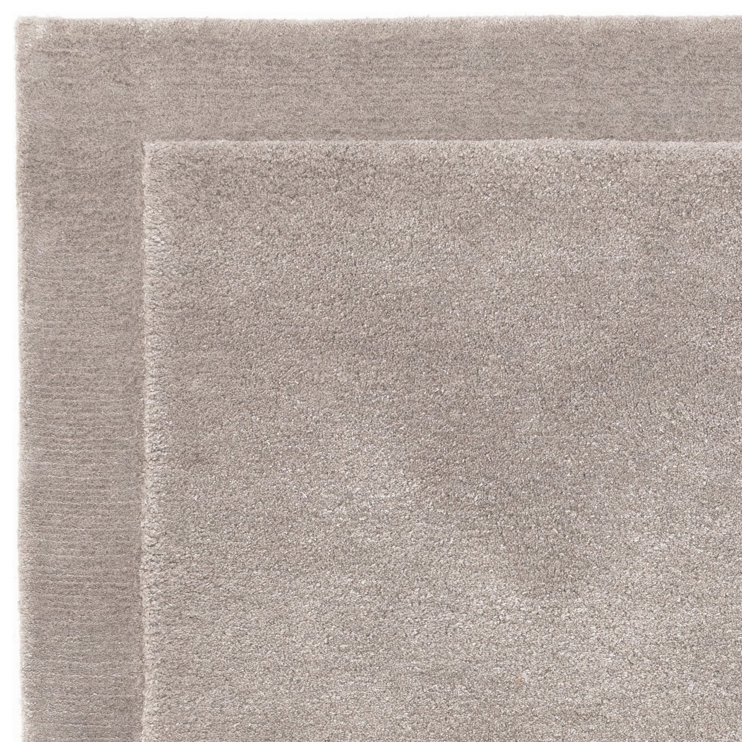 Rise Modern Plain Hand Carved Wool Rugs in Silver Grey