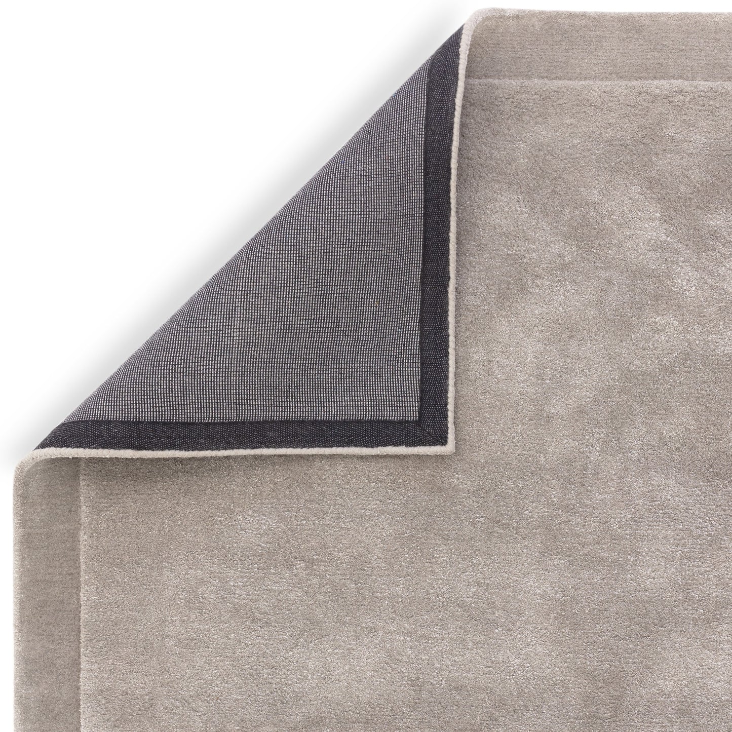 Rise Modern Plain Hand Carved Wool Rugs in Silver Grey