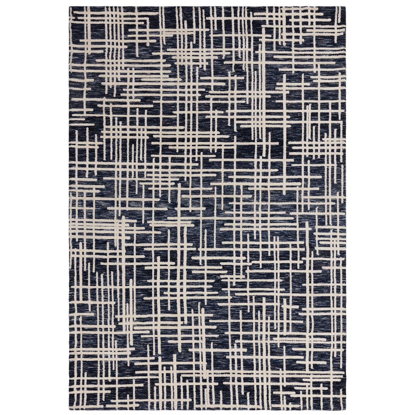 Mason Blueprint Abstract Woven Rugs in Blue