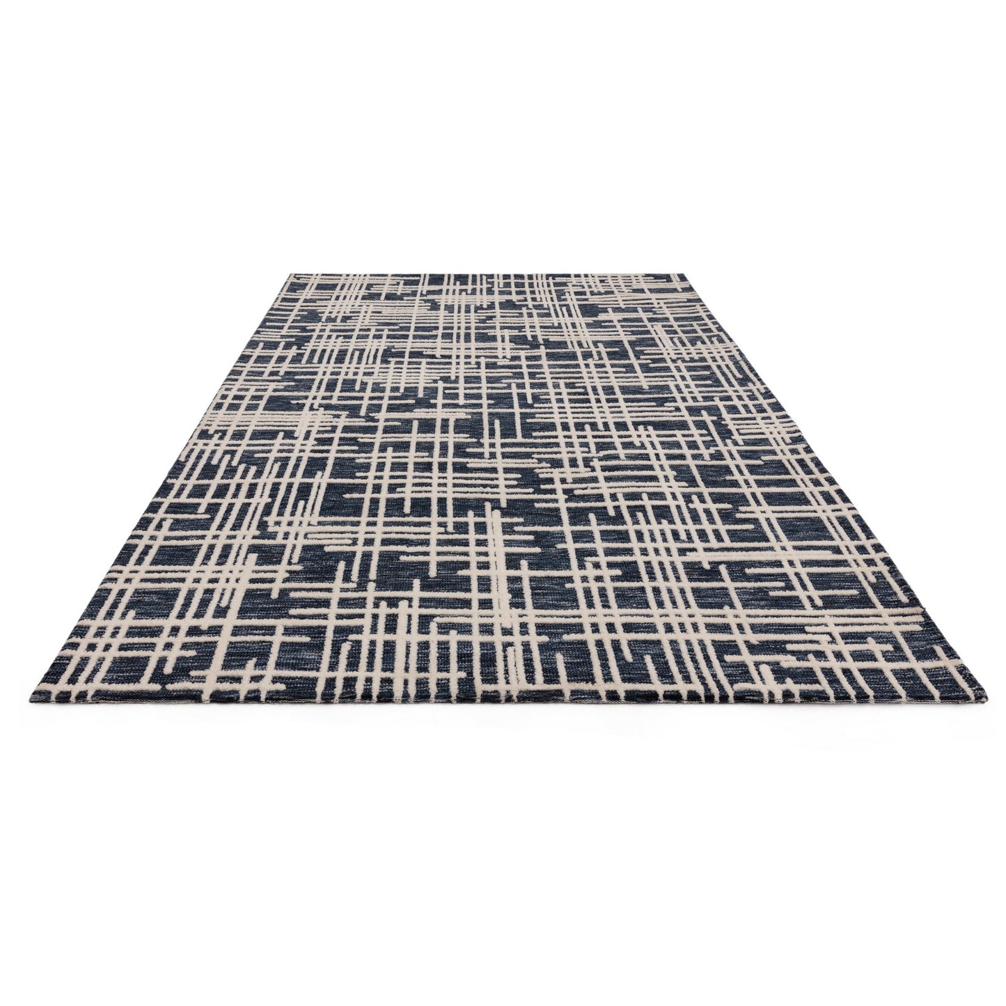Mason Blueprint Abstract Woven Rugs in Blue