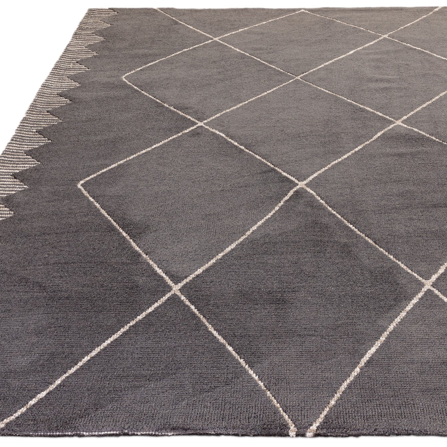 Mason Diamond Geometric Modern Abstract Rugs in Black