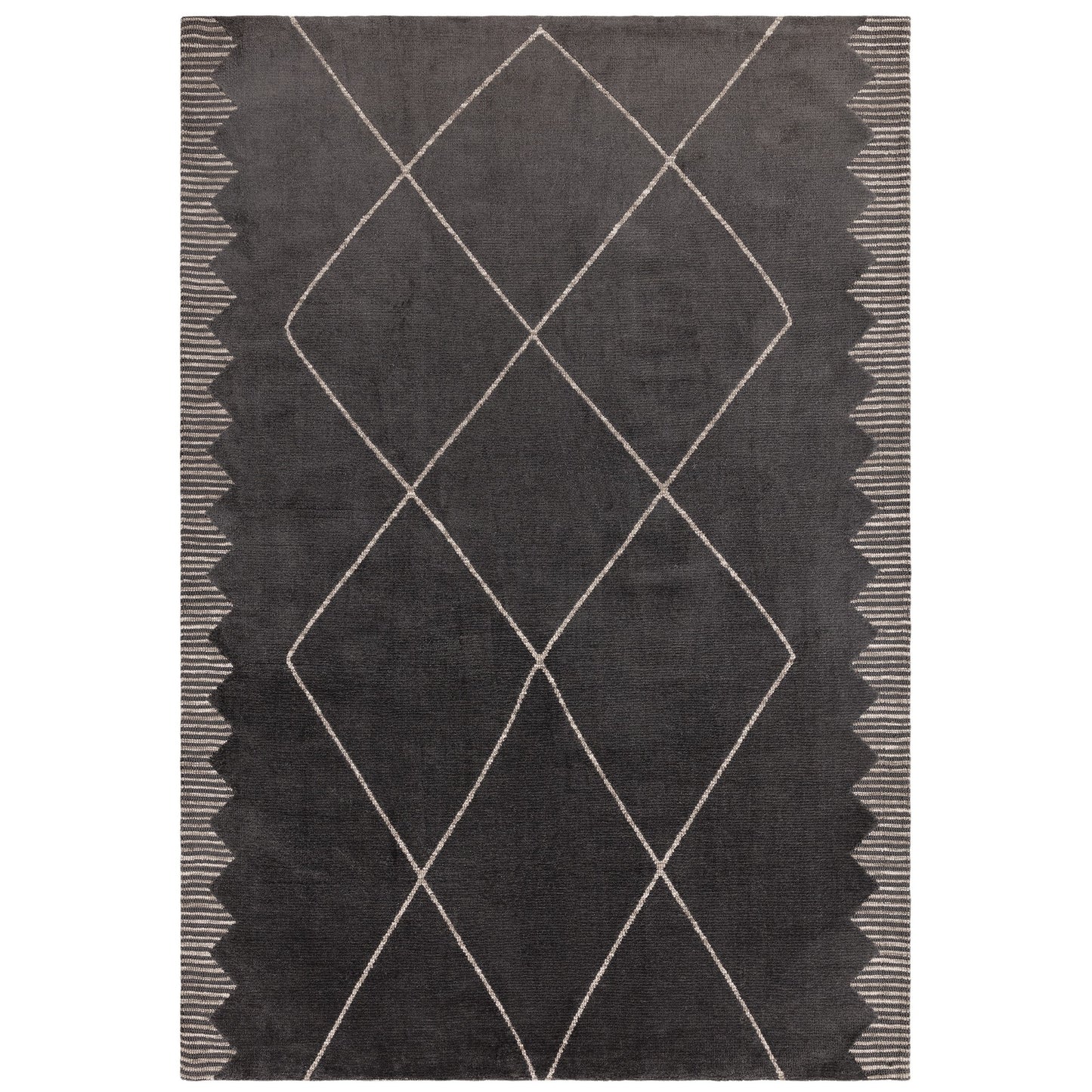 Mason Diamond Geometric Modern Abstract Rugs in Black
