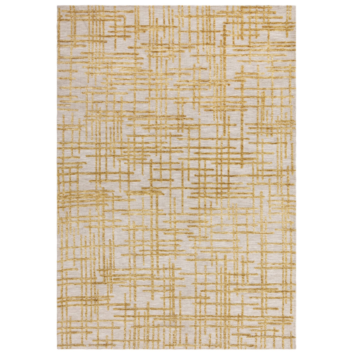Mason Draft Modern Abstract Rugs in Yellow Gold