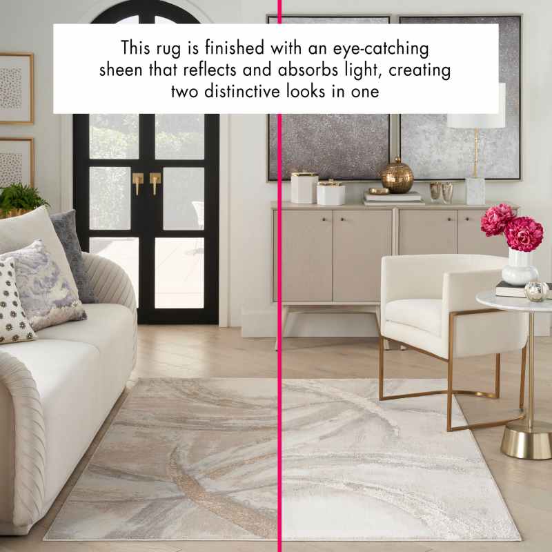 Brushstrokes BSK01 Abstract Rug by Nourison in Beige Grey