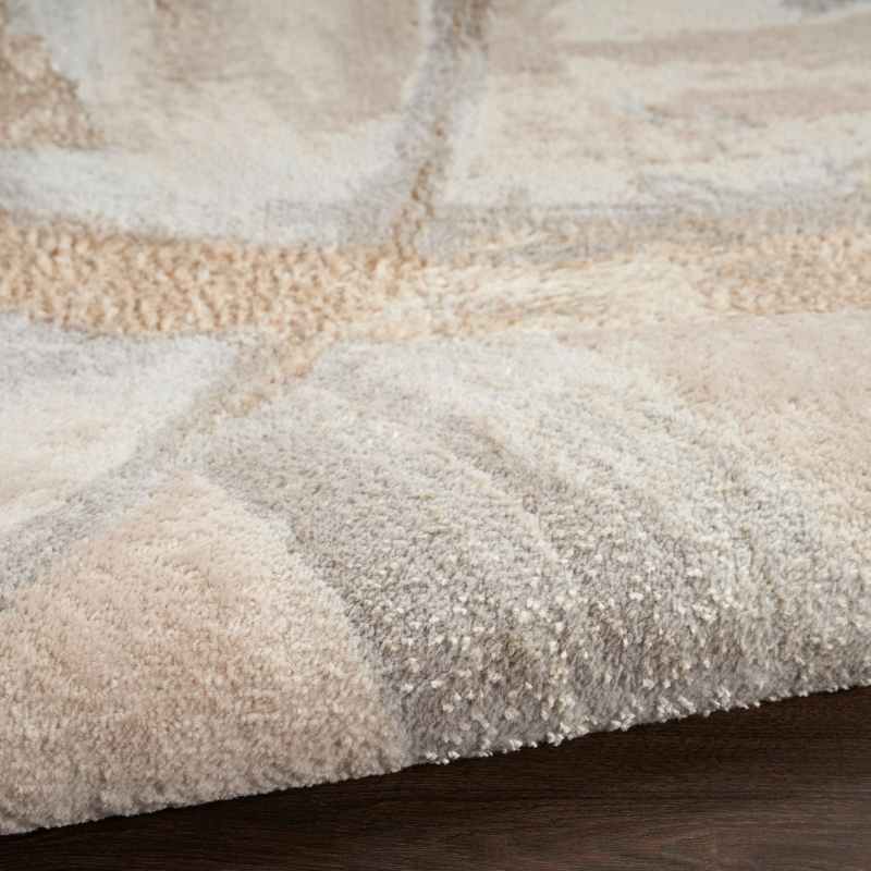 Brushstrokes BSK01 Abstract Runner Rug by Nourison in Beige Grey