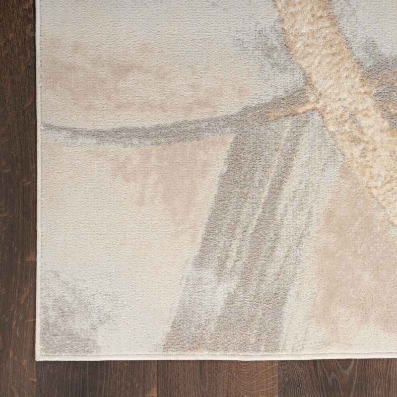Brushstrokes BSK01 Abstract Runner Rug by Nourison in Beige Grey