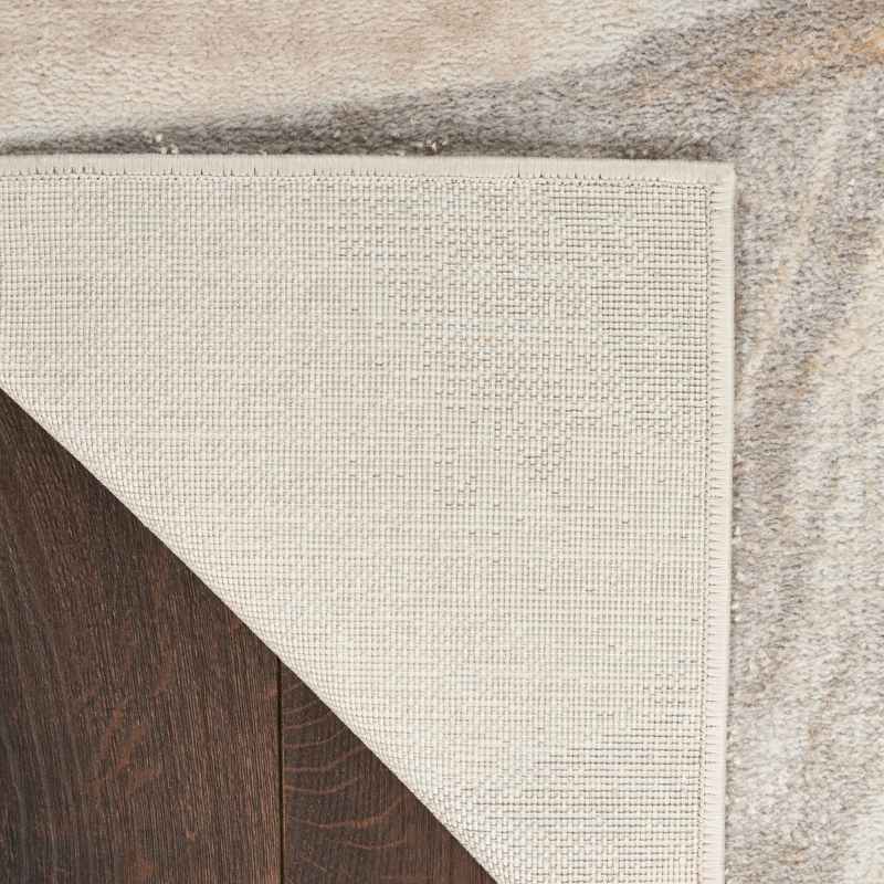 Brushstrokes BSK01 Abstract Runner Rug by Nourison in Beige Grey
