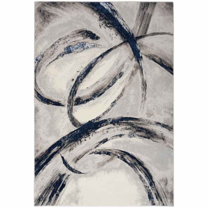 Brushstrokes BSK02 Abstract Rug by Nourison in Grey Navy