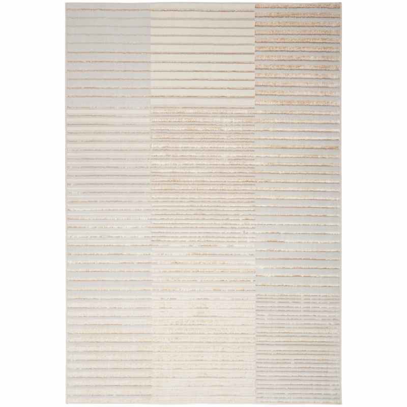 Brushstrokes BSK04 Stripe Rug by Nourison in Beige Silver
