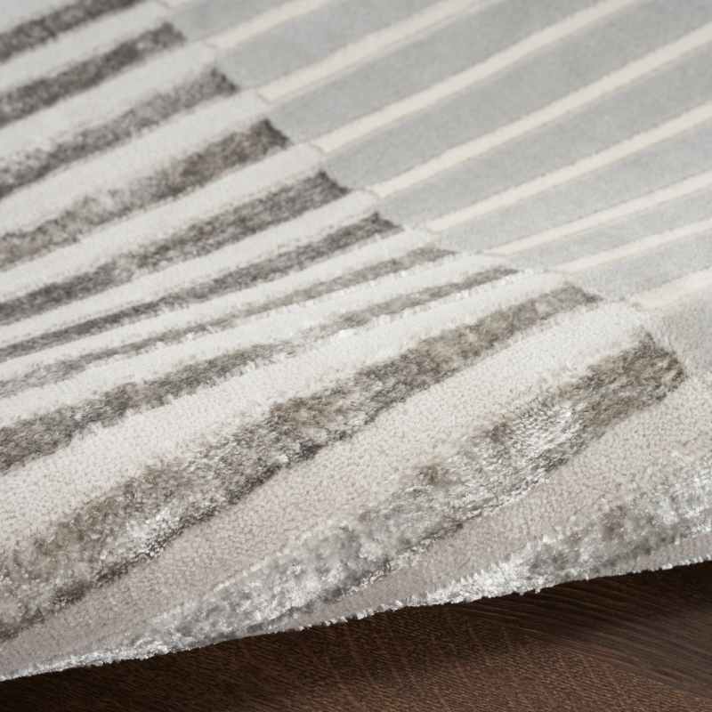 Brushstrokes BSK04 Stripe Runner Rug by Nourison in Silver Grey