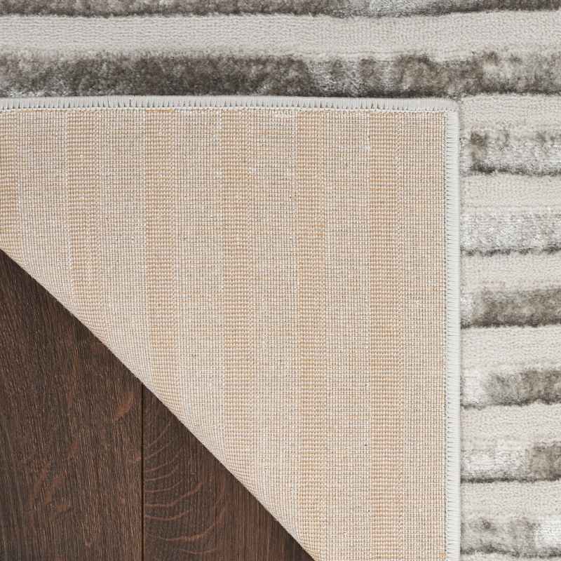 Brushstrokes BSK04 Stripe Runner Rug by Nourison in Silver Grey