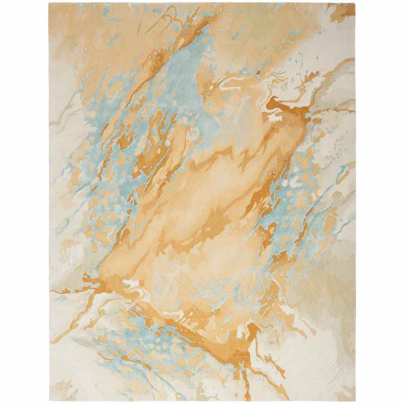 Prismatic PRS36 Abstract Wool Rug by Nourison in Sand Blue