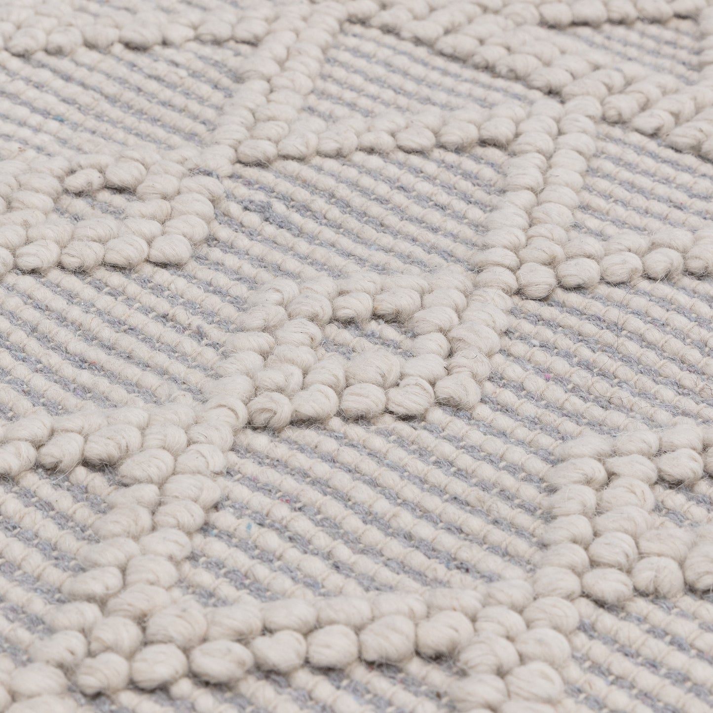 Asra Boho Tribal Fringed Wool Flatweave Rug in Grey