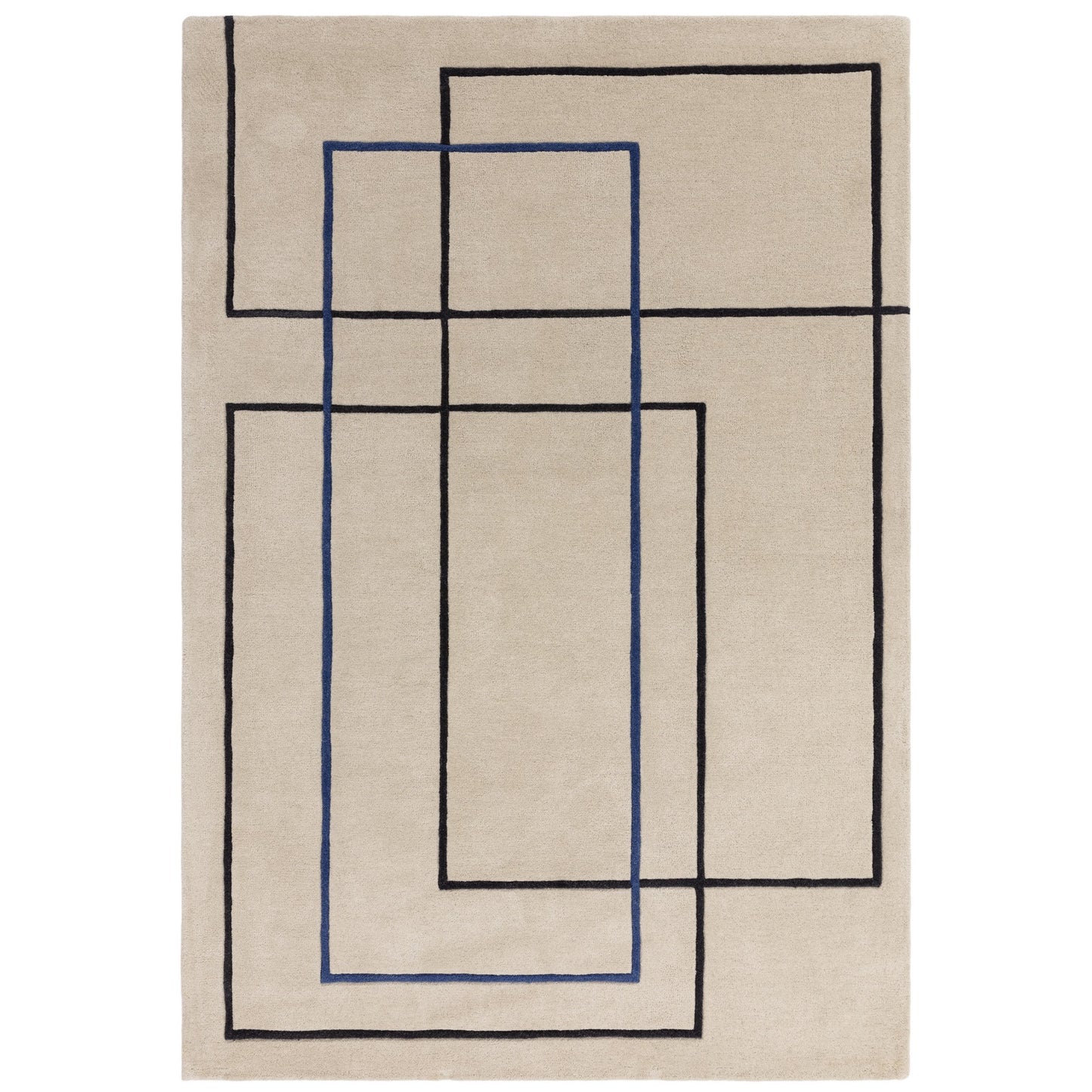 Reef Outline RF19 Modern Geometric Rug in Blue
