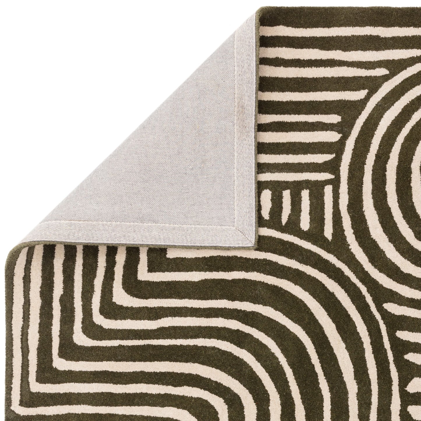 Reef Curve RF30 Modern Abstract Rug in Forest Green
