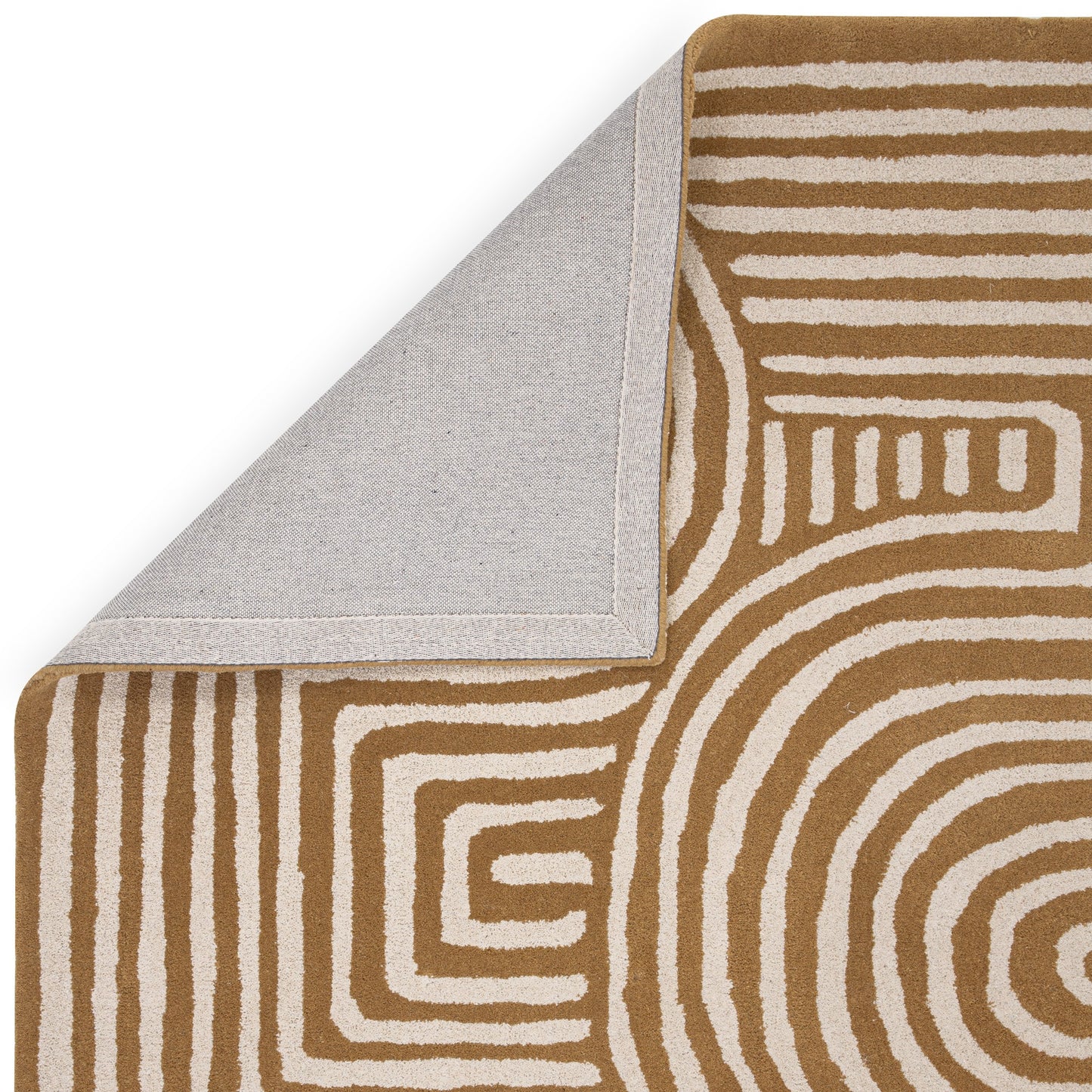 Reef Curve RF28 Modern Abstract Rug in Ochre Yellow
