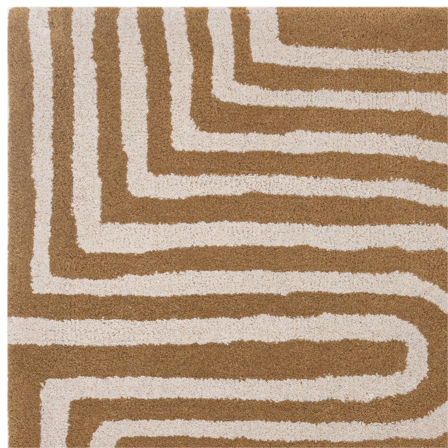 Reef Curve RF28 Modern Abstract Rug in Ochre Yellow