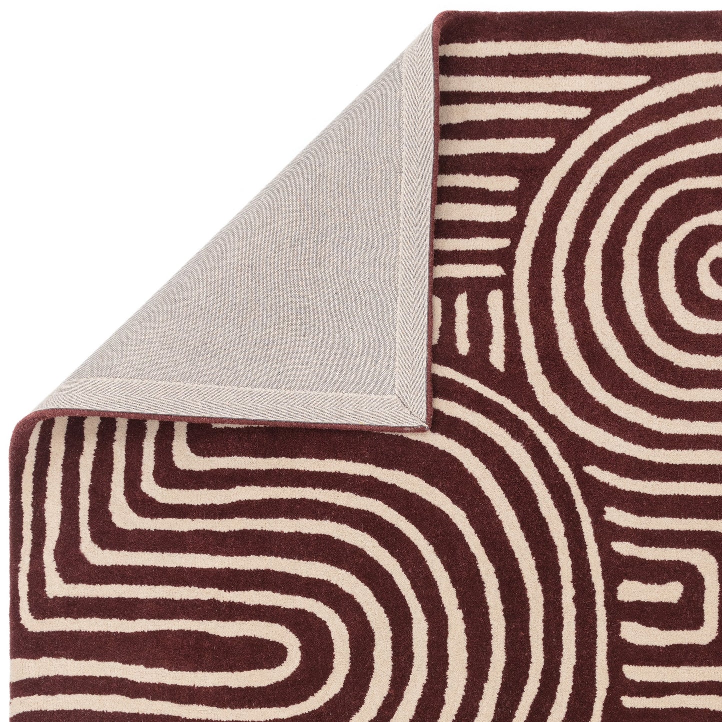 Reef Curve RF29 Modern Abstract Rug in Plum Purple