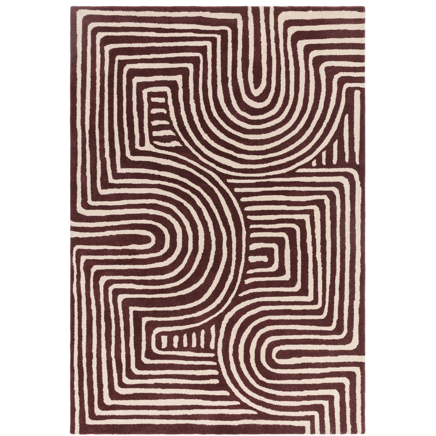 Reef Curve RF29 Modern Abstract Rug in Plum Purple