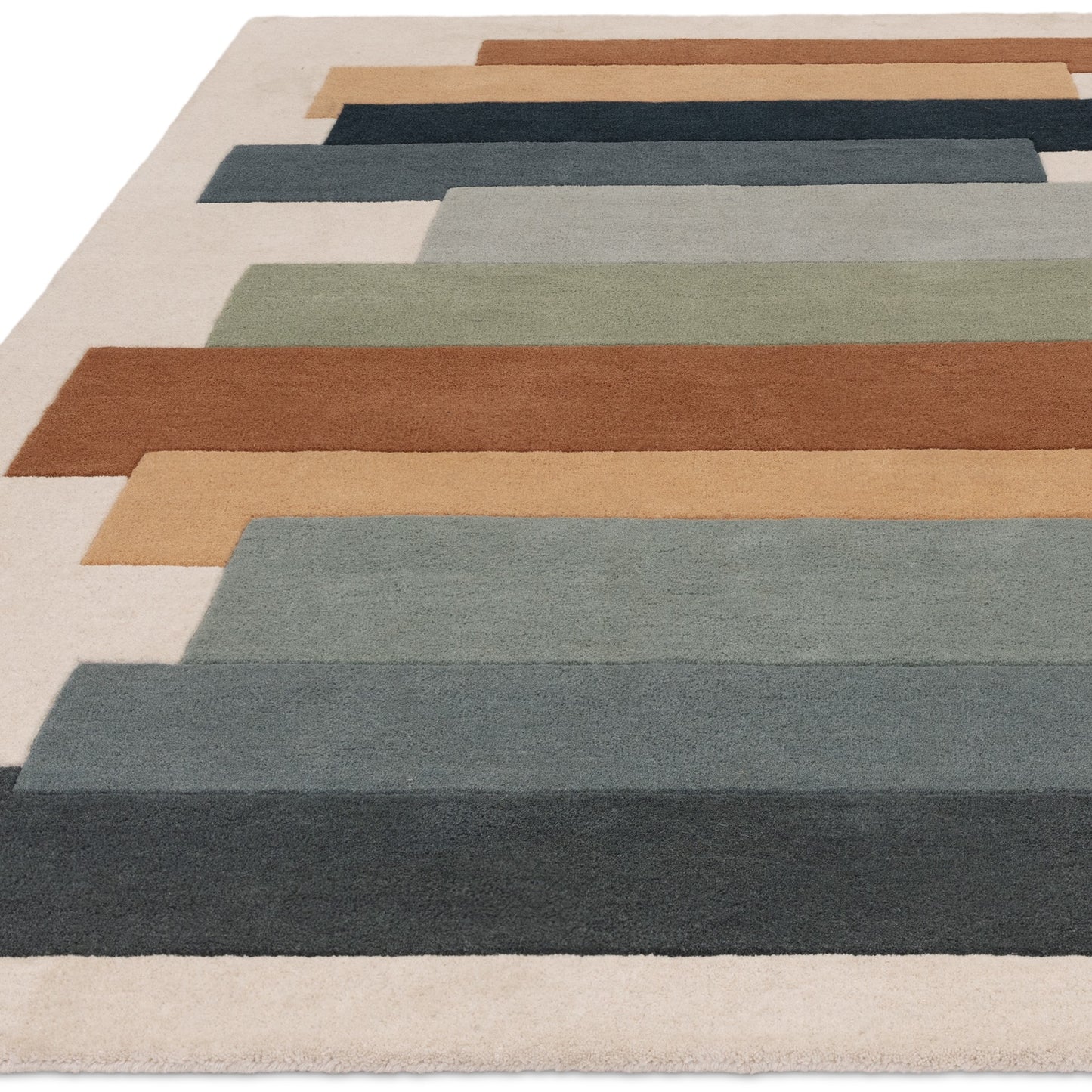Reef Stacks RF32 Modern Geometric Rug in Green