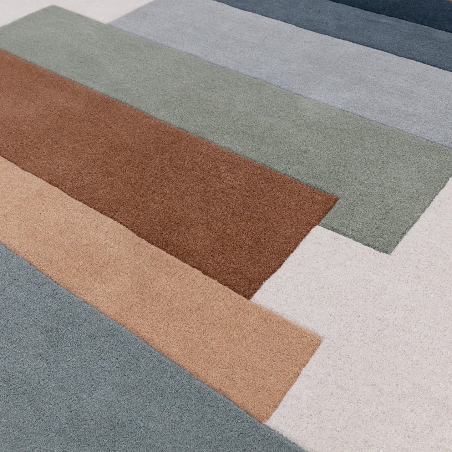 Reef Stacks RF32 Modern Geometric Rug in Green