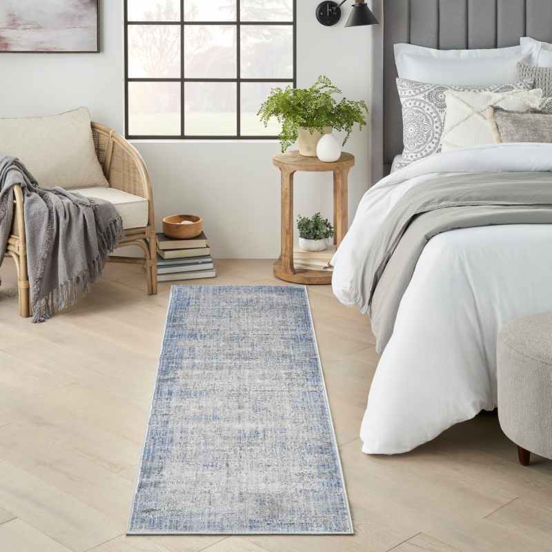 Abstract Hues ABH02 Runner Rugs by Nourison in Blue Grey