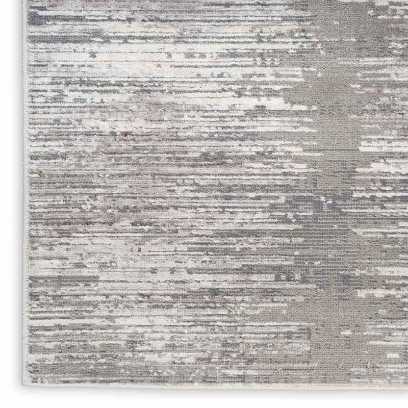Abstract Hues ABH03 Runner Rugs by Nourison in Grey White