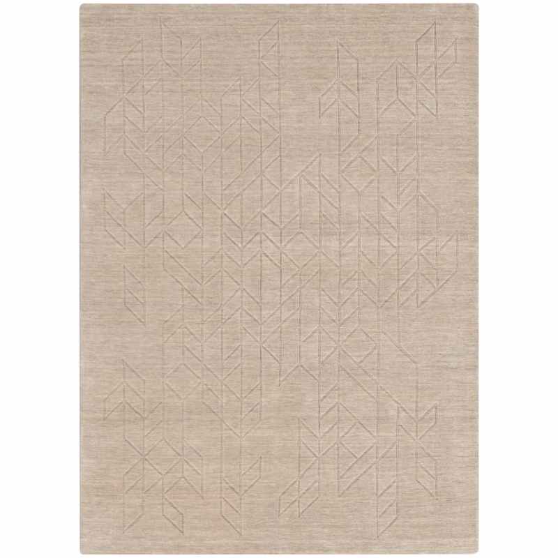 Alessia ALE01 Geometric Wool Rugs by Nourison in Beige