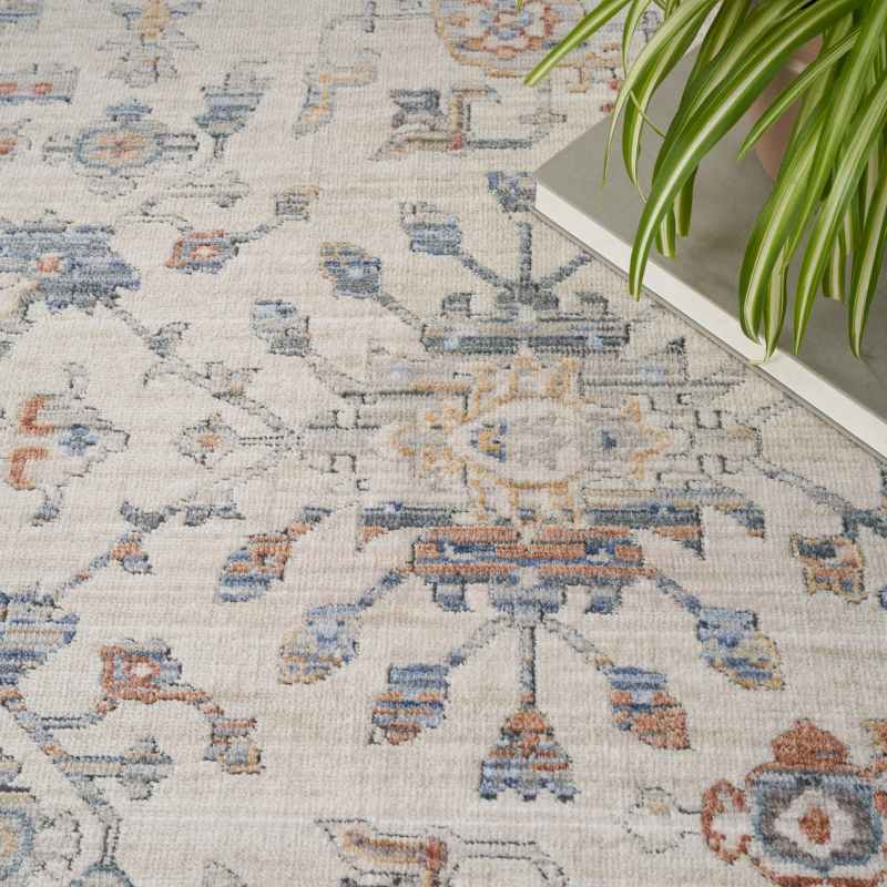Elegant Heirlooms ELH02 Traditional Persian Rugs by Nourison in Ivory Grey