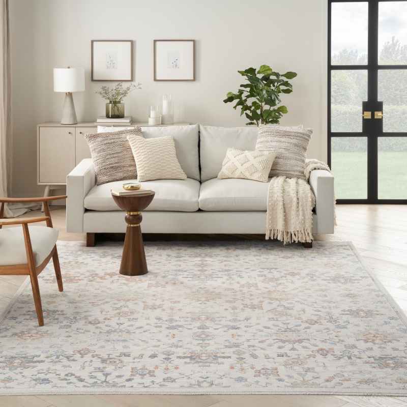 Elegant Heirlooms ELH02 Traditional Persian Rugs by Nourison in Ivory Grey