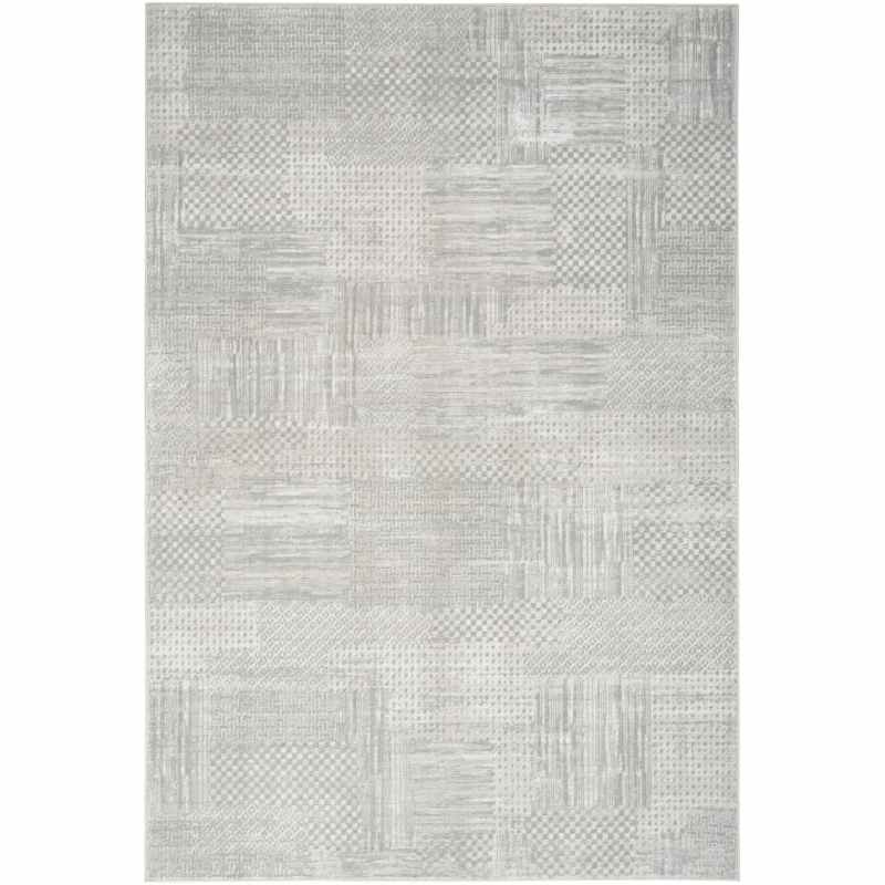 Glitz GLZ09 Geometric Rugs by Nourison in Silver Grey