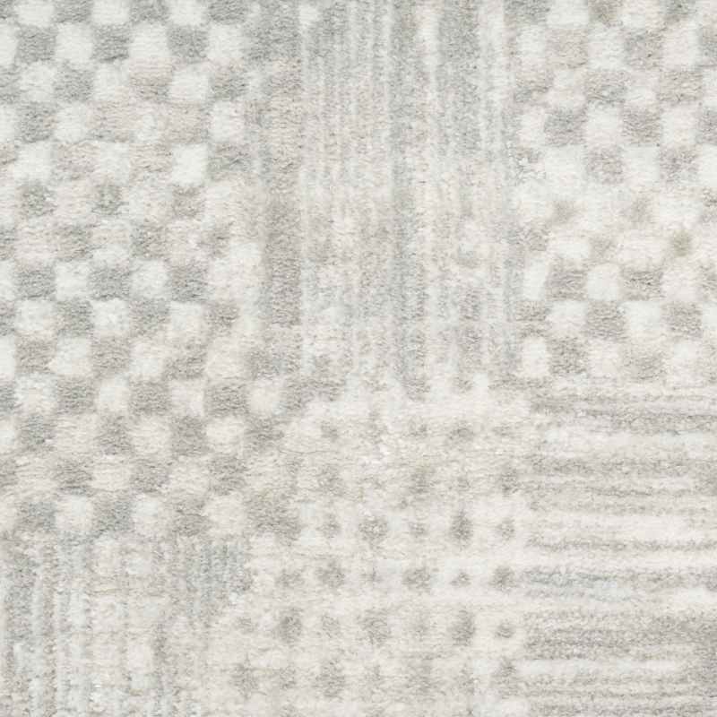 Glitz GLZ09 Geometric Runner Rugs by Nourison in Silver Grey