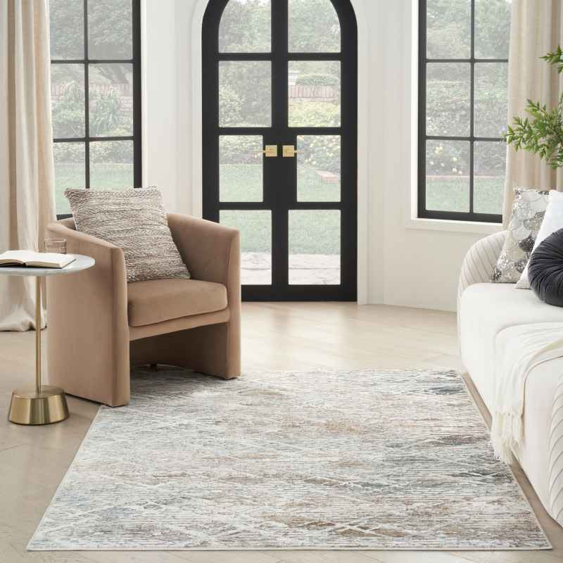 Glitz GLZ11 Abstract Rugs by Nourison in Grey Multi