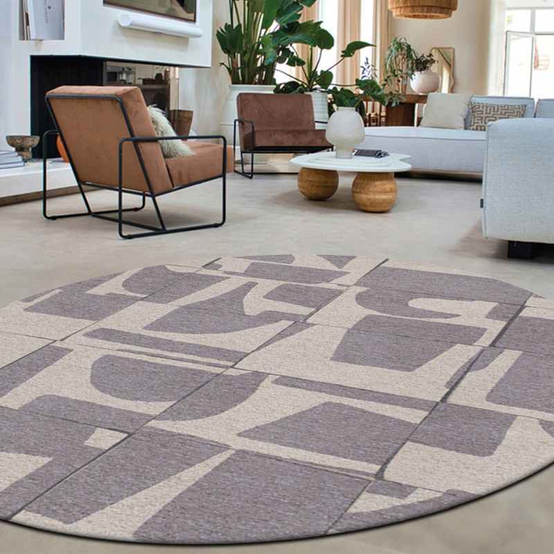 Louis De Poortere Designer Papercut Round Rugs in 9366 String Grey