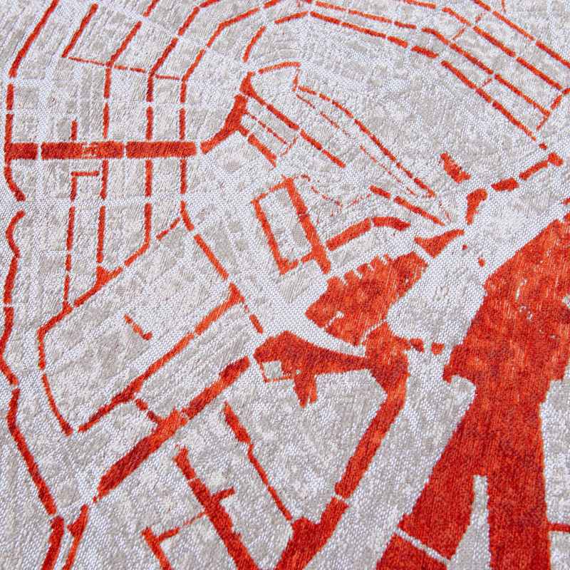 Louis De Poortere Designer Amsterdam Rugs in 9323 Orange Cut