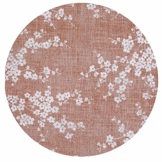 Louis De Poortere Designer Sakura Round Rugs in 9371 Copper Pink