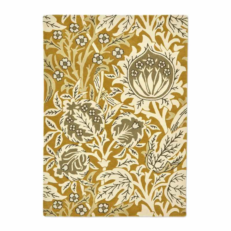 Elmcote Floral Wool Rugs 127806 by Morris & Co in Gold
