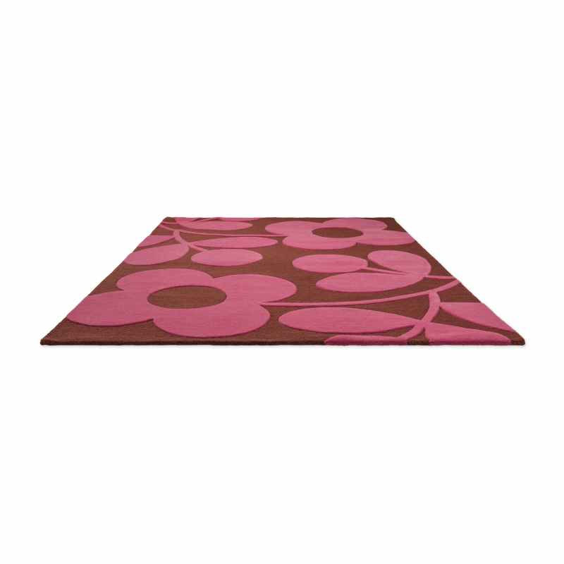Sprig Stem Wool Rugs 063900 by Orla Kiely in Paprika Pink