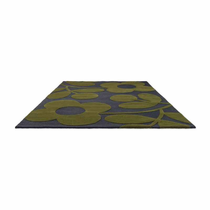 Sprig Stem Wool Rugs 063908 by Orla Kiely in Marine Blue