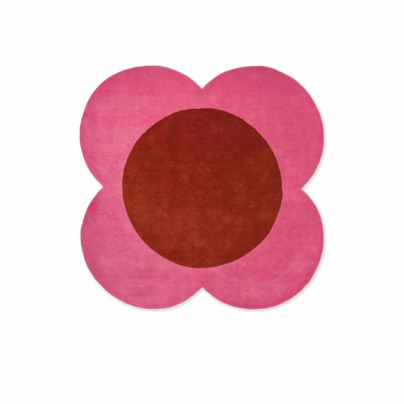 Flower Spot Wool Rugs 158400 by Orla Kiely in Pink Red