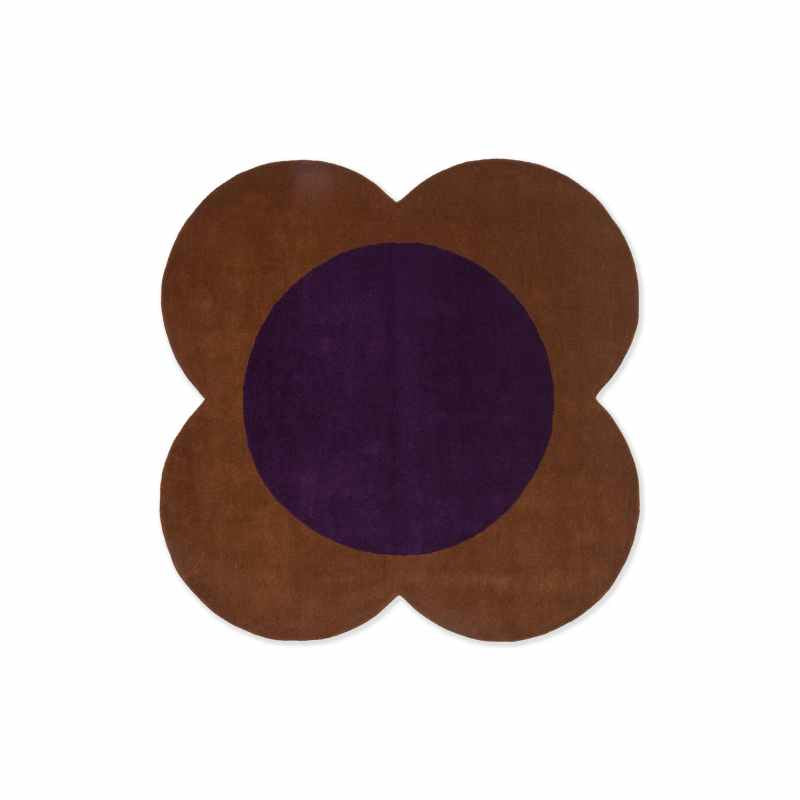 Flower Spot Wool Rugs 158401 by Orla Kiely in Chestnut Violet