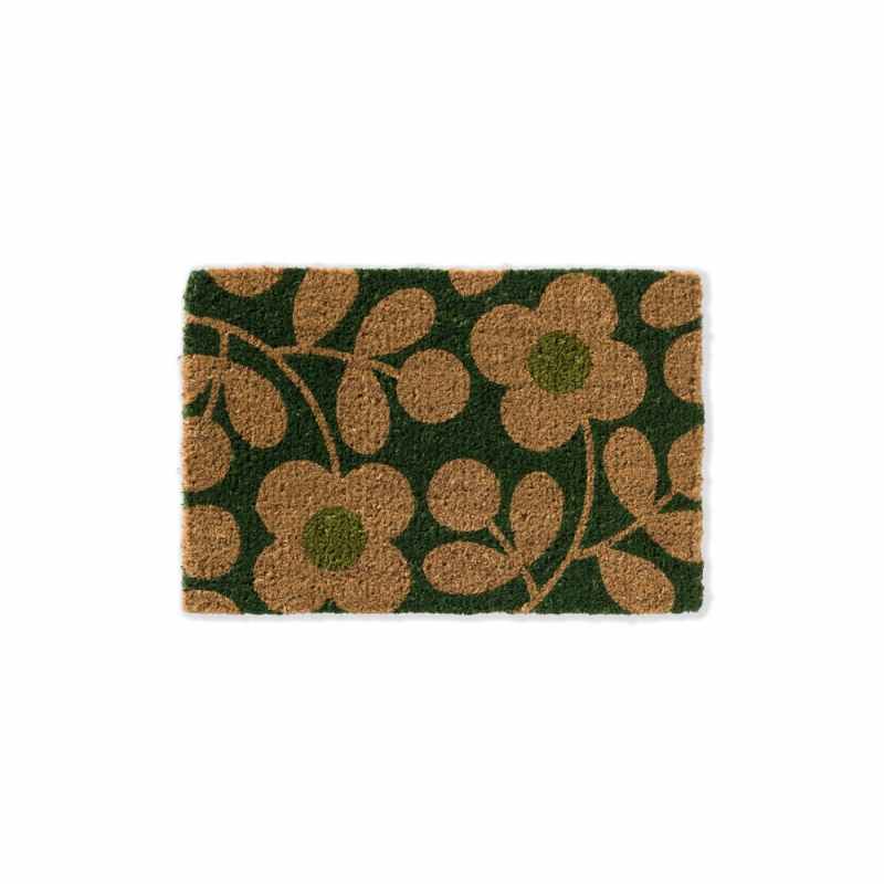 Stem Sprig Coir Doormat 563907 by Orla Kiely in Emerald Green