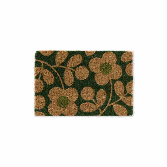 Stem Sprig Coir Doormat 563907 by Orla Kiely in Emerald Green