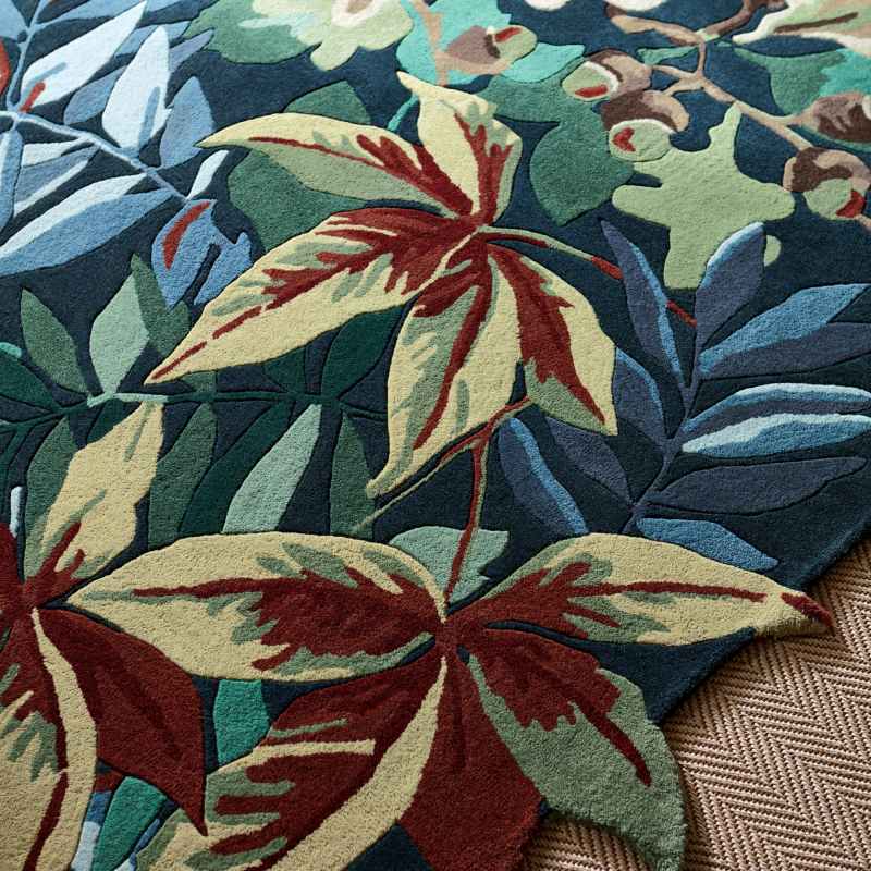 Robins Wood Wool Rug 146508 by Sanderson in Forest Green