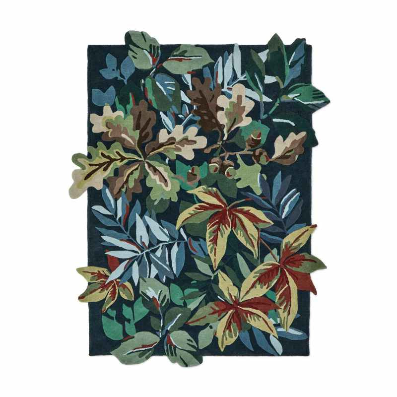 Robins Wood Wool Rug 146508 by Sanderson in Forest Green