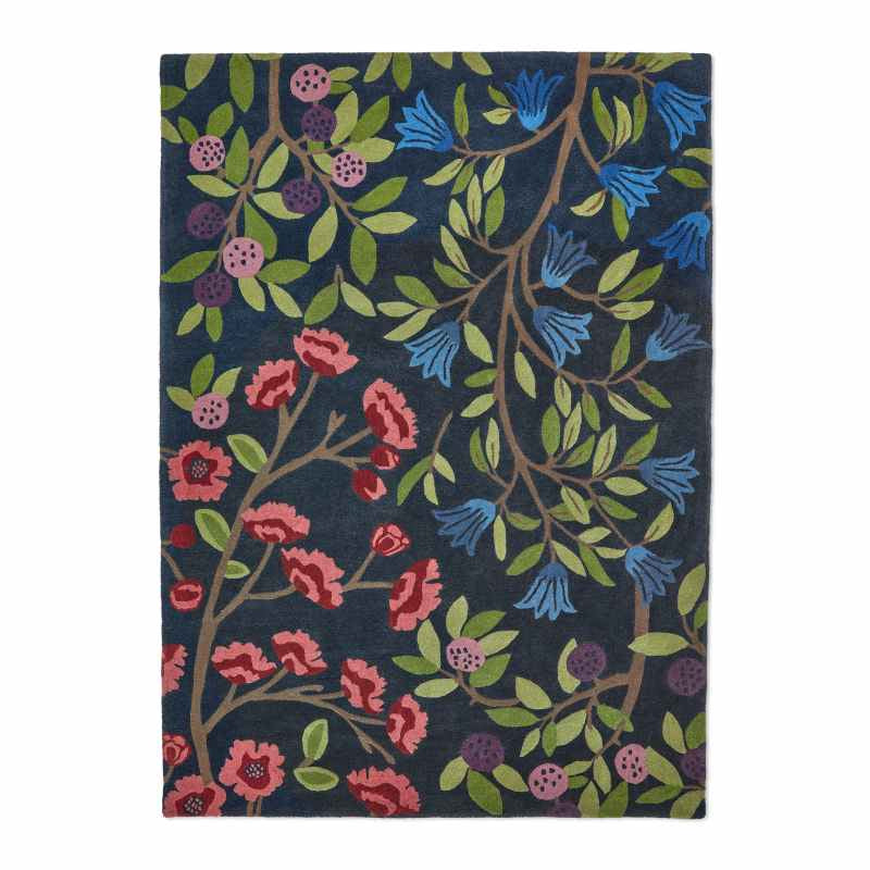 Foraging Wool Rug 146618 by Sanderson in Indigo Blue