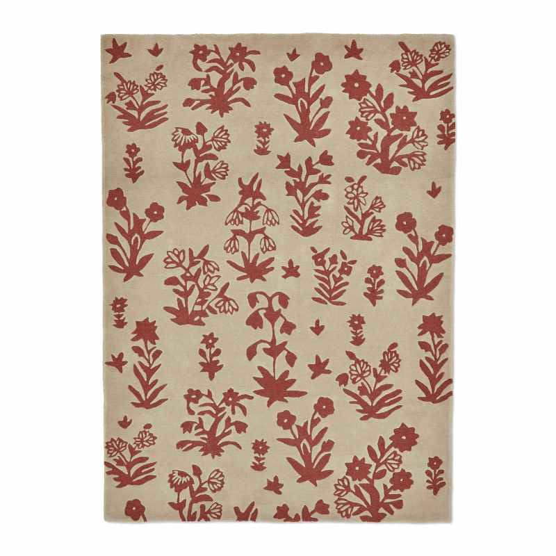Woodland Glade Wool Rug 146801 by Sanderson in Linen Russet Brown