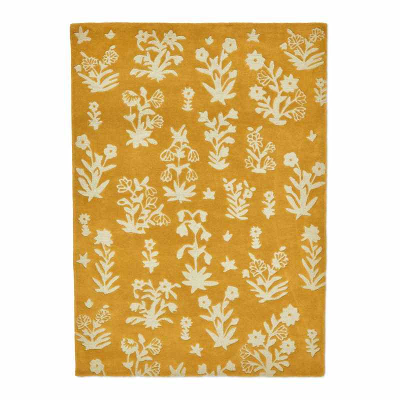 Woodland Glade Wool Rug 146806 by Sanderson in Gold